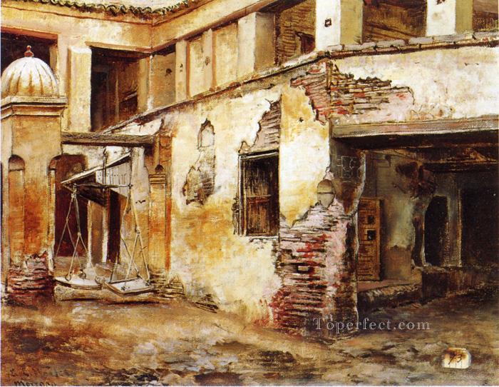 Courtyard in Morocco Arabian Edwin Lord Weeks Oil Paintings